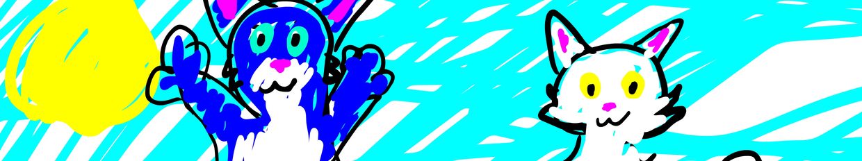 Blue cat doodles profile